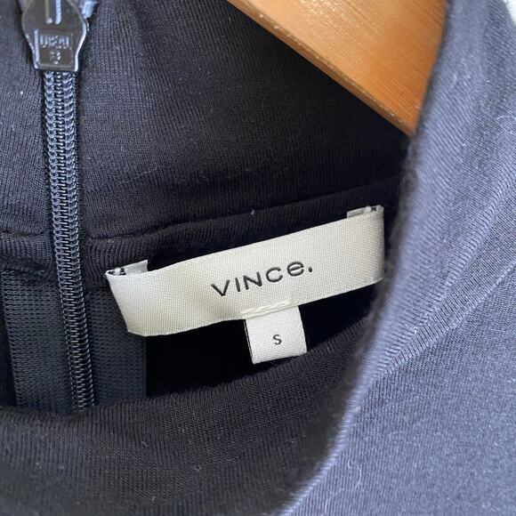 Vince Knit Mock Neck Half Sleeve Top Size Small Black - Picture 7 of 11